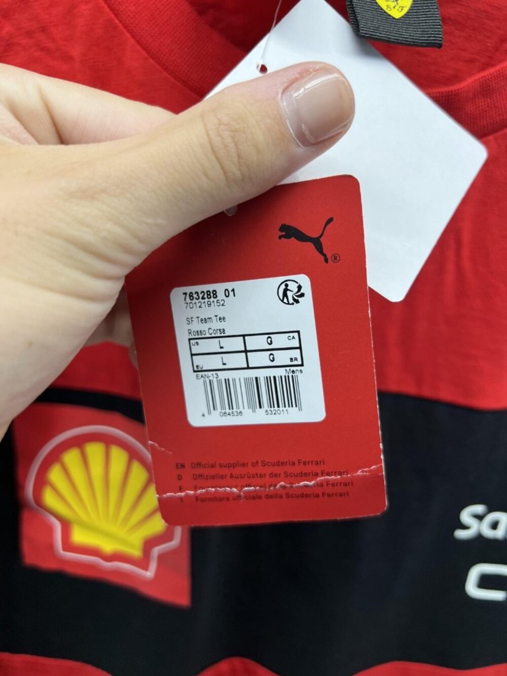 Puma Ferrari Shirt Mens Large Red Formula One Ferrari SF Team Tee Scuderia - Picture 2 of 12